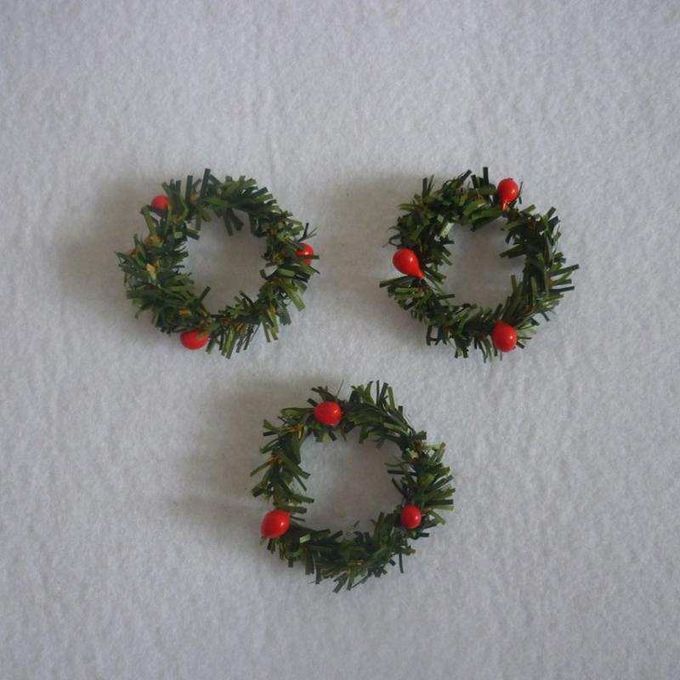 10x Mini Dia4cm Wreath Garland Christmas Home Party Decoration Xmas