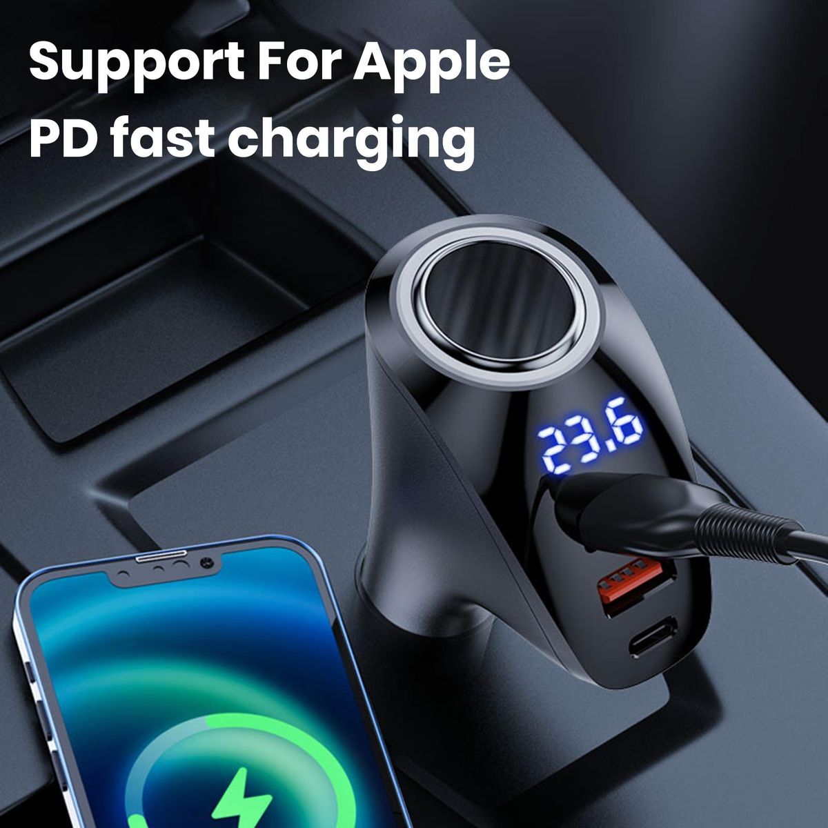 Fast Charging Car Charger Powerdrive Pro 3-in-1 Car Charger Fast