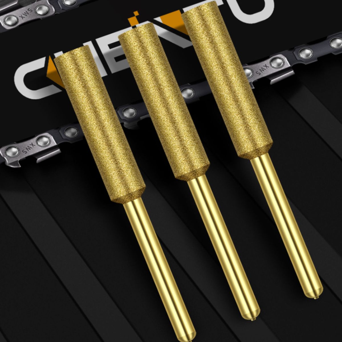 8Pcs Chainsaw Bits Titanium Plated Diamond Sharpener High