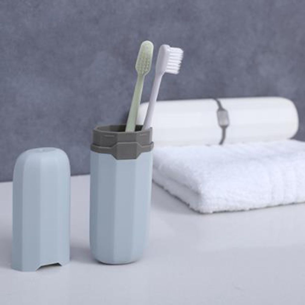 Portable Travel Toothbrush Toothpaste Storage Box Case Cutlery Pencil Container-White