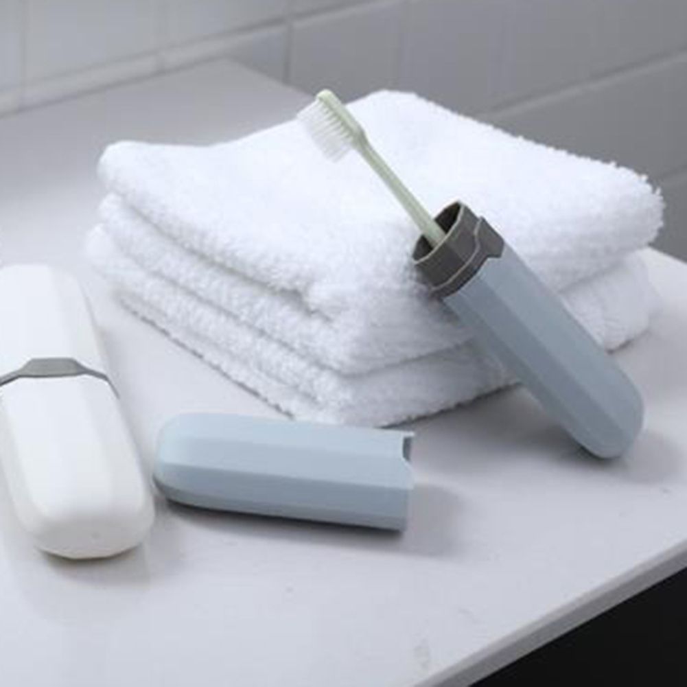 Portable Travel Toothbrush Toothpaste Storage Box Case Cutlery Pencil Container-White