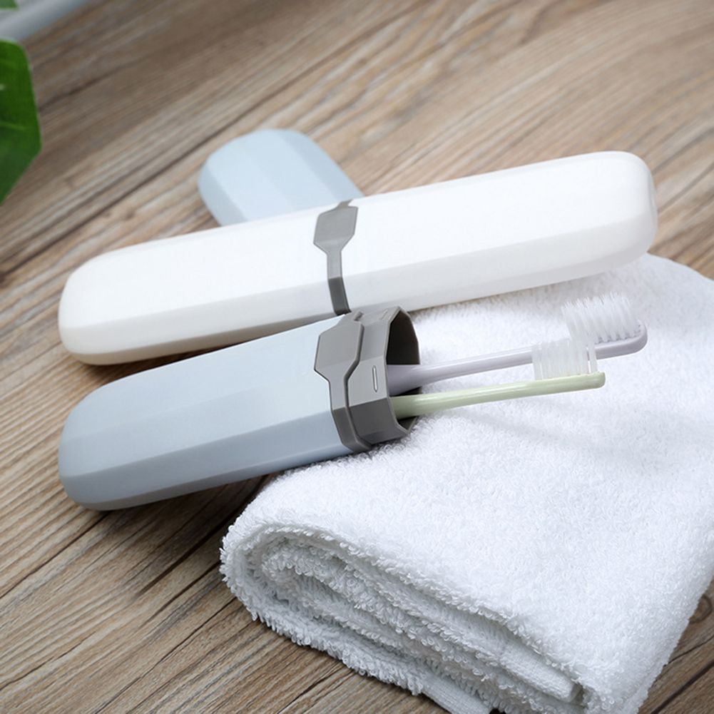 Portable Travel Toothbrush Toothpaste Storage Box Case Cutlery Pencil Container-White