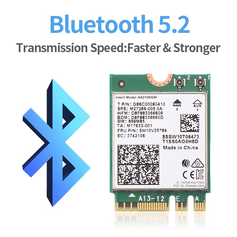 Desktop Kit Intel AX210 Wi-Fi 6E M.2 NGFF 2400Mbps