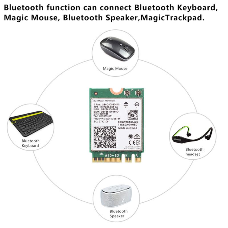 Desktop Kit Intel AX210 Wi-Fi 6E M.2 NGFF 2400Mbps