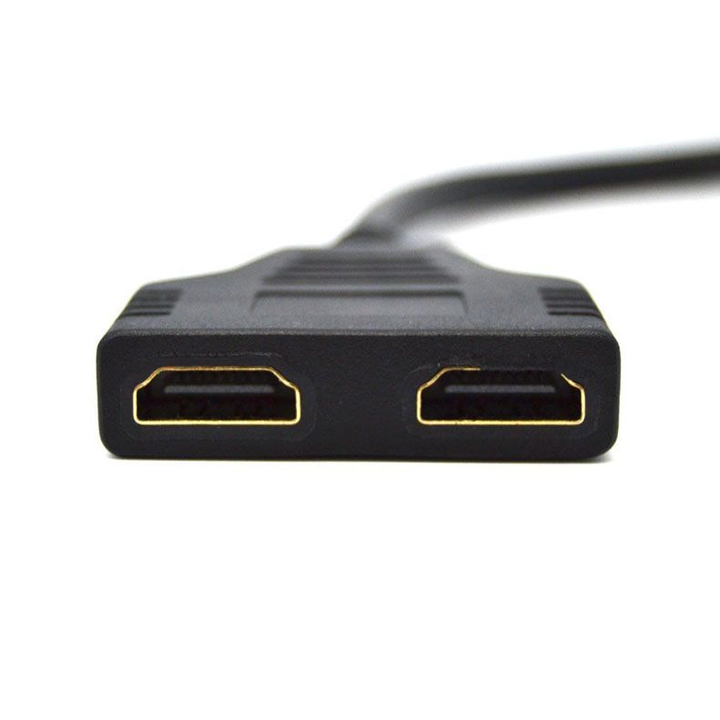 HDMI Male To 2 HDMI Female 1 In 2 Out Splitter Black Cable A