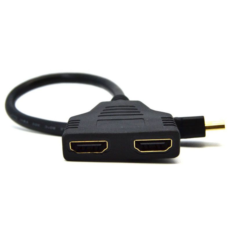 HDMI Male To 2 HDMI Female 1 In 2 Out Splitter Black Cable A