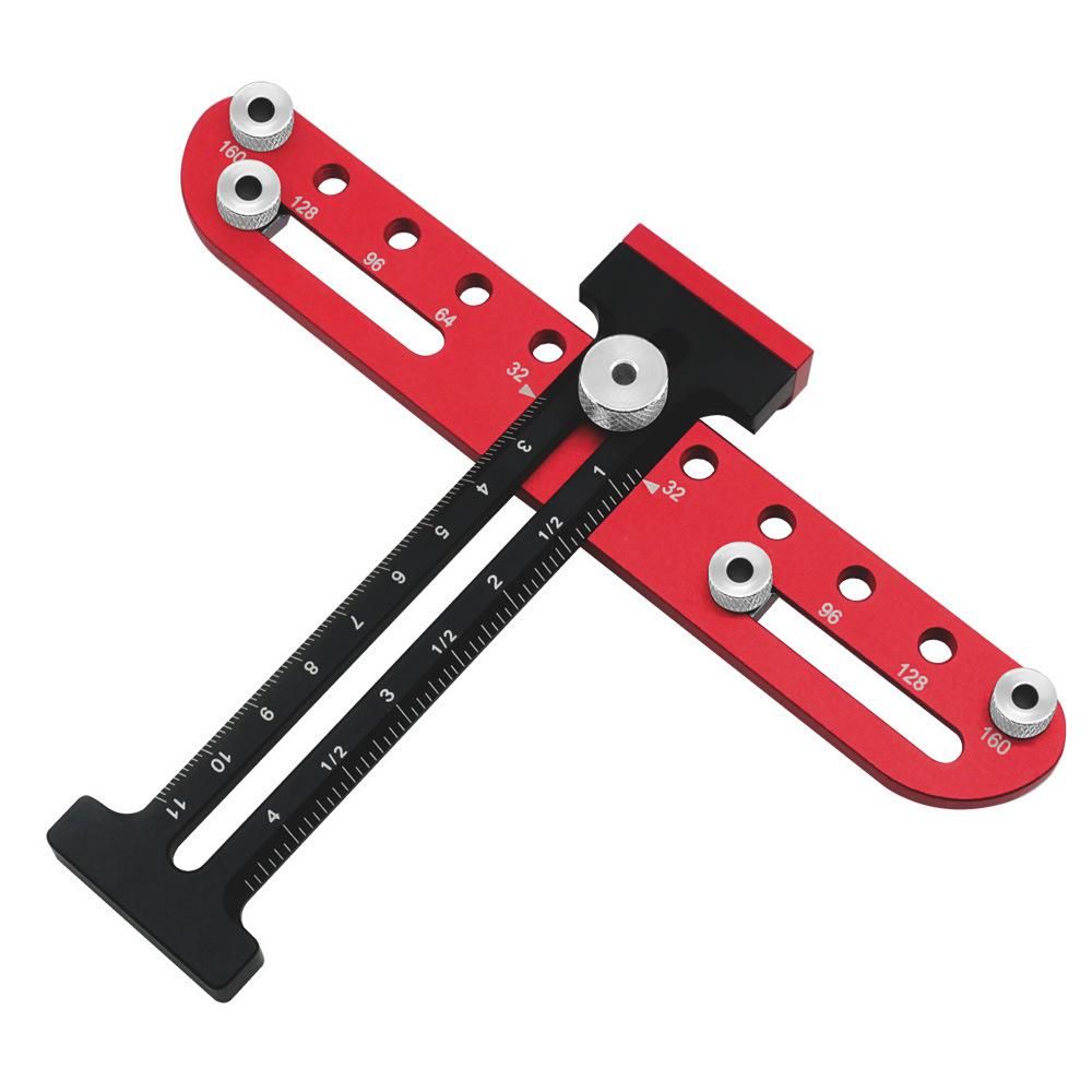 Woodworking Hole Pitch Punch Locator Aluminum Alloy Drawer Cabinet Door Handle Hole Drill Guide Hardware Template Tool