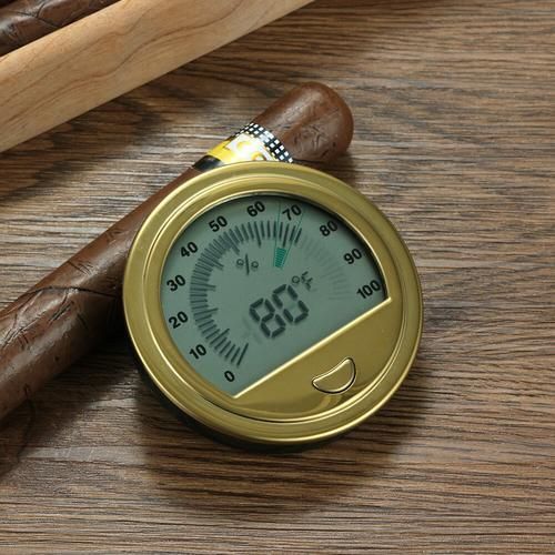 Round Cigar Hygrometer For Humidor Portable Accurate Cigar Humidor Hygrometer Accurate Cigar Case Humidity Tester