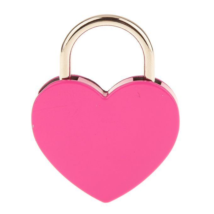 Large Heart Shape Padlock W Key Closet  Shackle L Peach 1pc