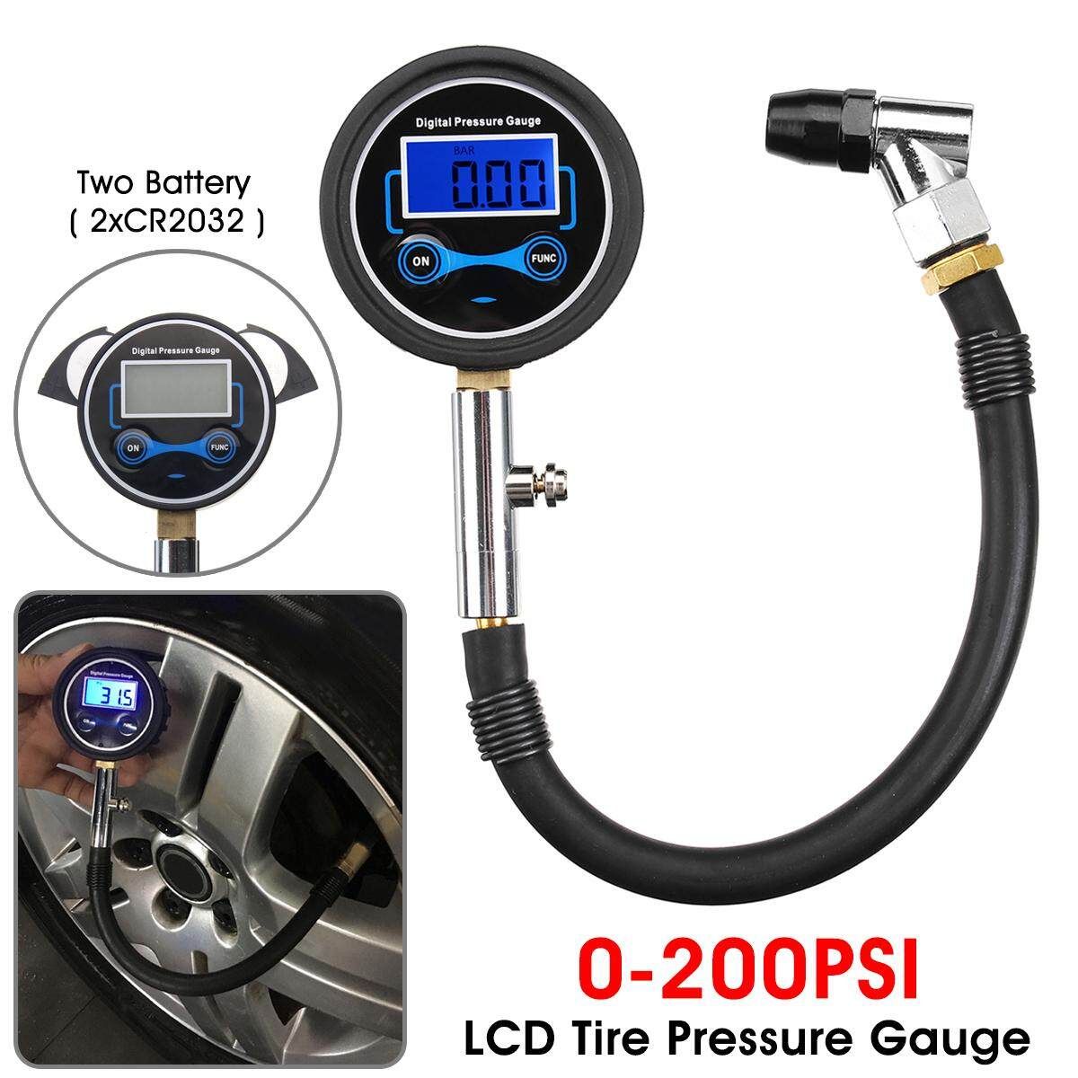 Digital LCD Tyre Tire Air Pump Tester 0-200PSI Car Van 4 Units