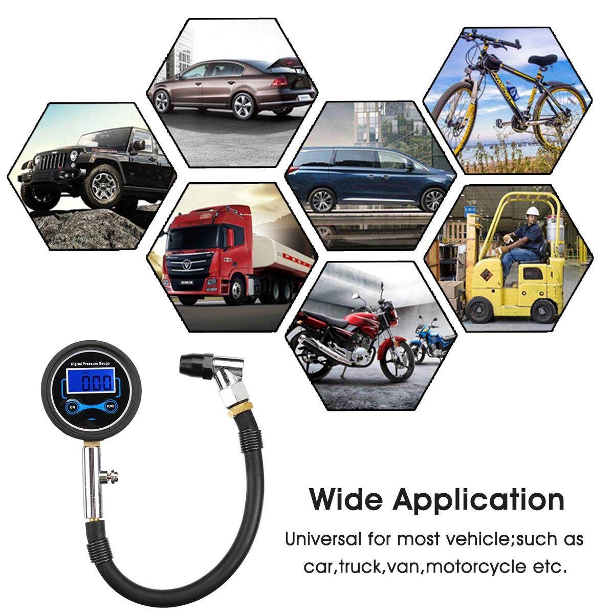 Digital LCD Tyre Tire Air Pump Tester 0-200PSI Car Van 4 Units