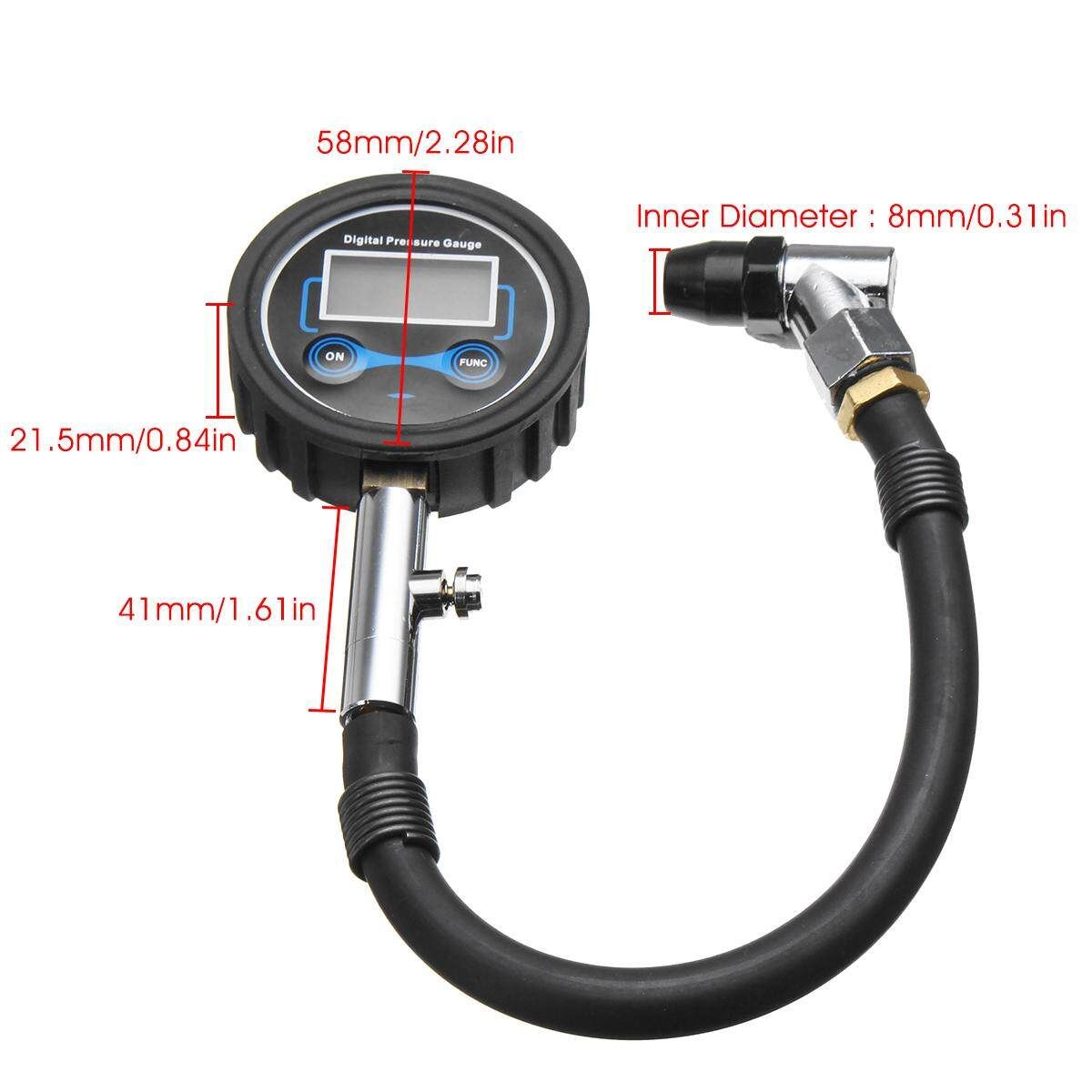 Digital LCD Tyre Tire Air Pump Tester 0-200PSI Car Van 4 Units