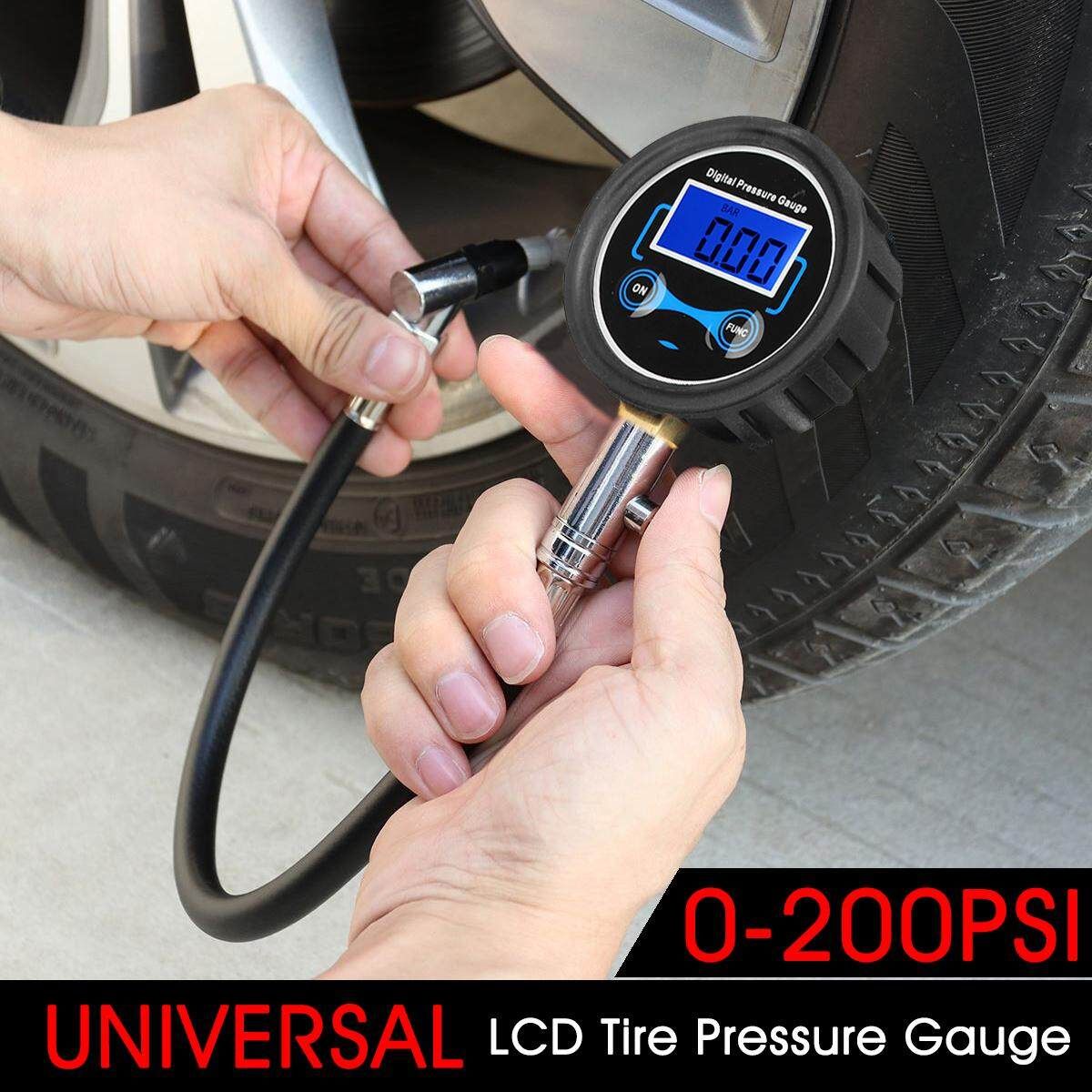 Digital LCD Tyre Tire Air Pump Tester 0-200PSI Car Van 4 Units