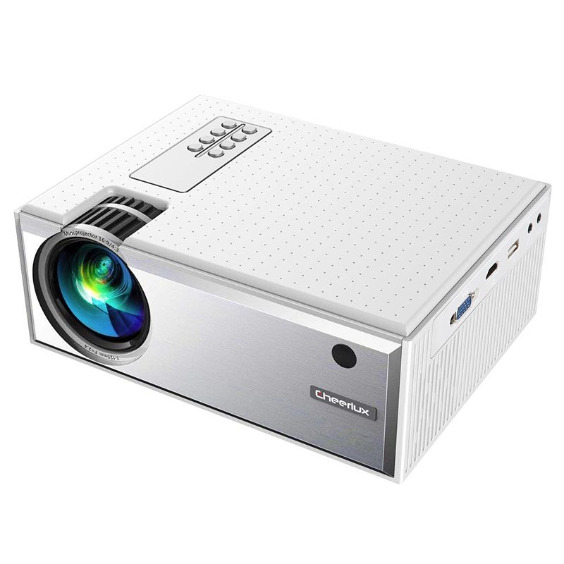 Cheerlux C8 1800 Lumens 1280x800 720P 1080P HD WiFi Smart Projector, Support HDMI / USB / VGA / AV(White)