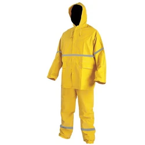Raincoat Coverall With Reflator - Yellow