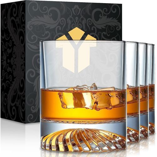 OPAYLY Whiskey Glasses Old Fashioned Set Of 4 12oz Rocks