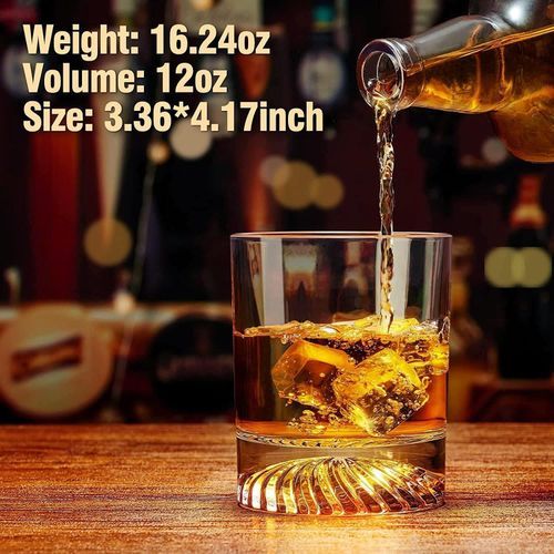 OPAYLY Whiskey Glasses Old Fashioned Set Of 4 12oz Rocks