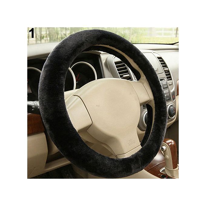 Universal Car Accessory Charm Warm Long Soft Plush Car-Black
