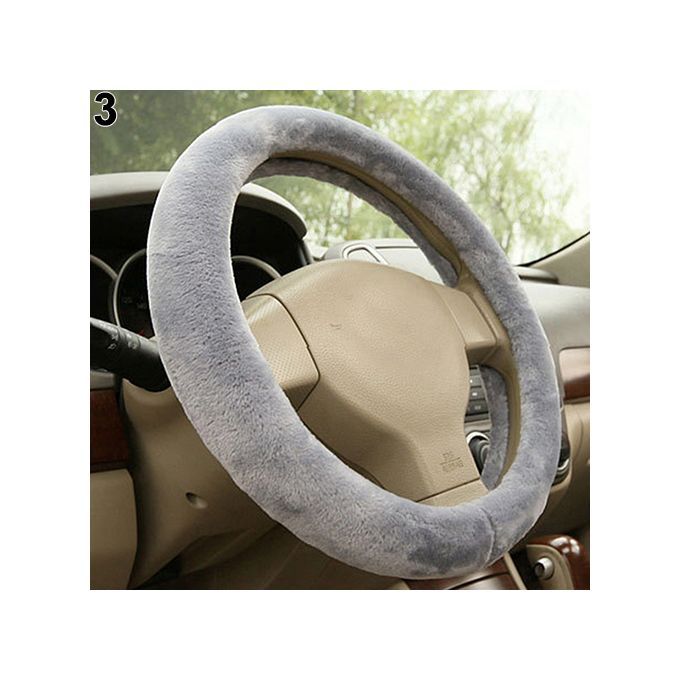 Universal Car Accessory Charm Warm Long Soft Plush Car-Black