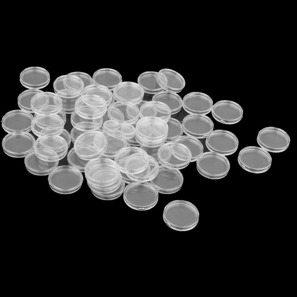 200pcs Clear Coin  Coins Holders 32mm 18mm Containers Storage