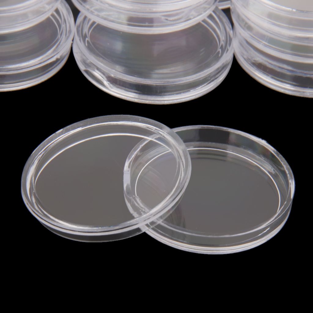 200pcs Clear Coin  Coins Holders 32mm 18mm Containers Storage