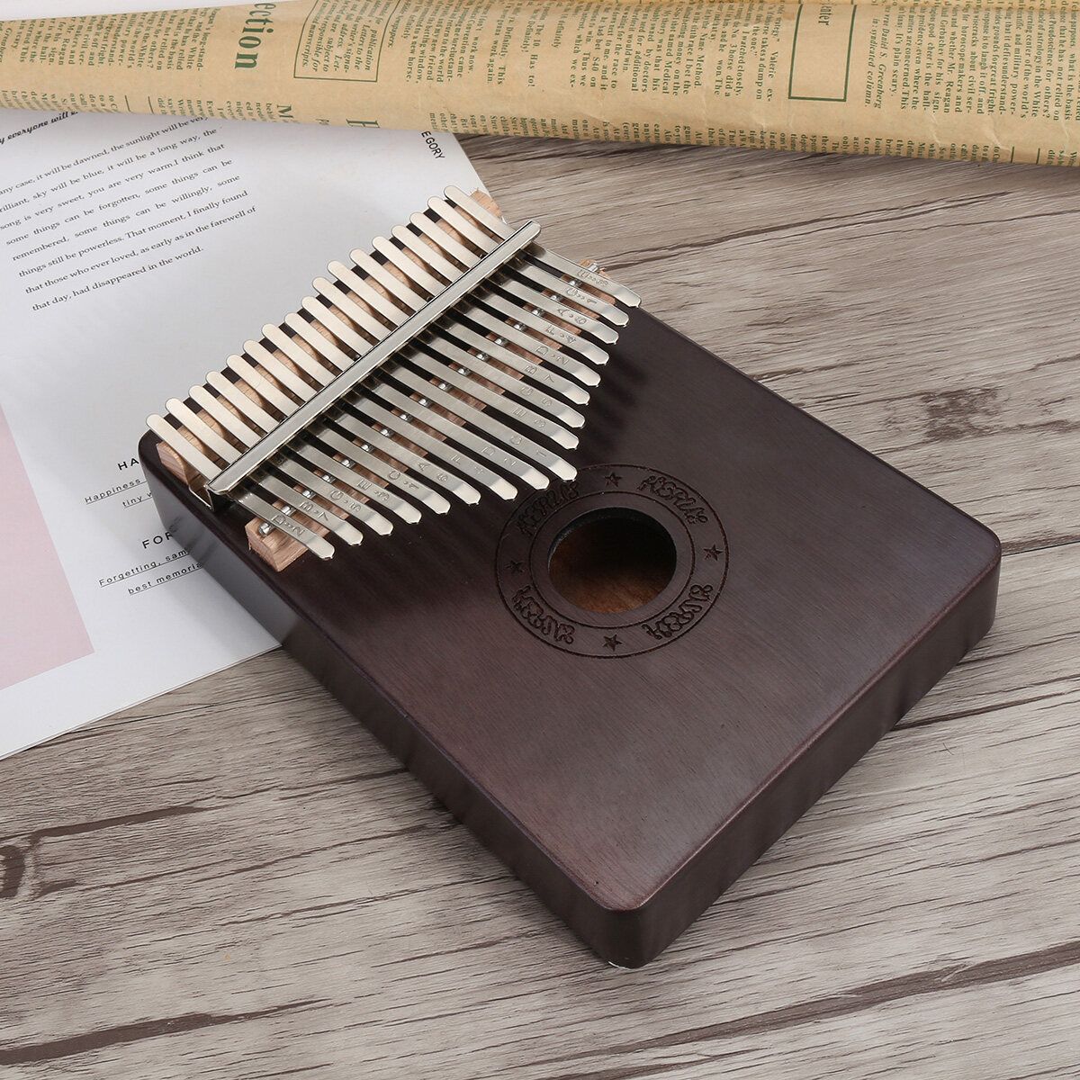 17 Key African Mahogany Wooden Finger Kalimba Piano Percussion Music Christmas Gifts