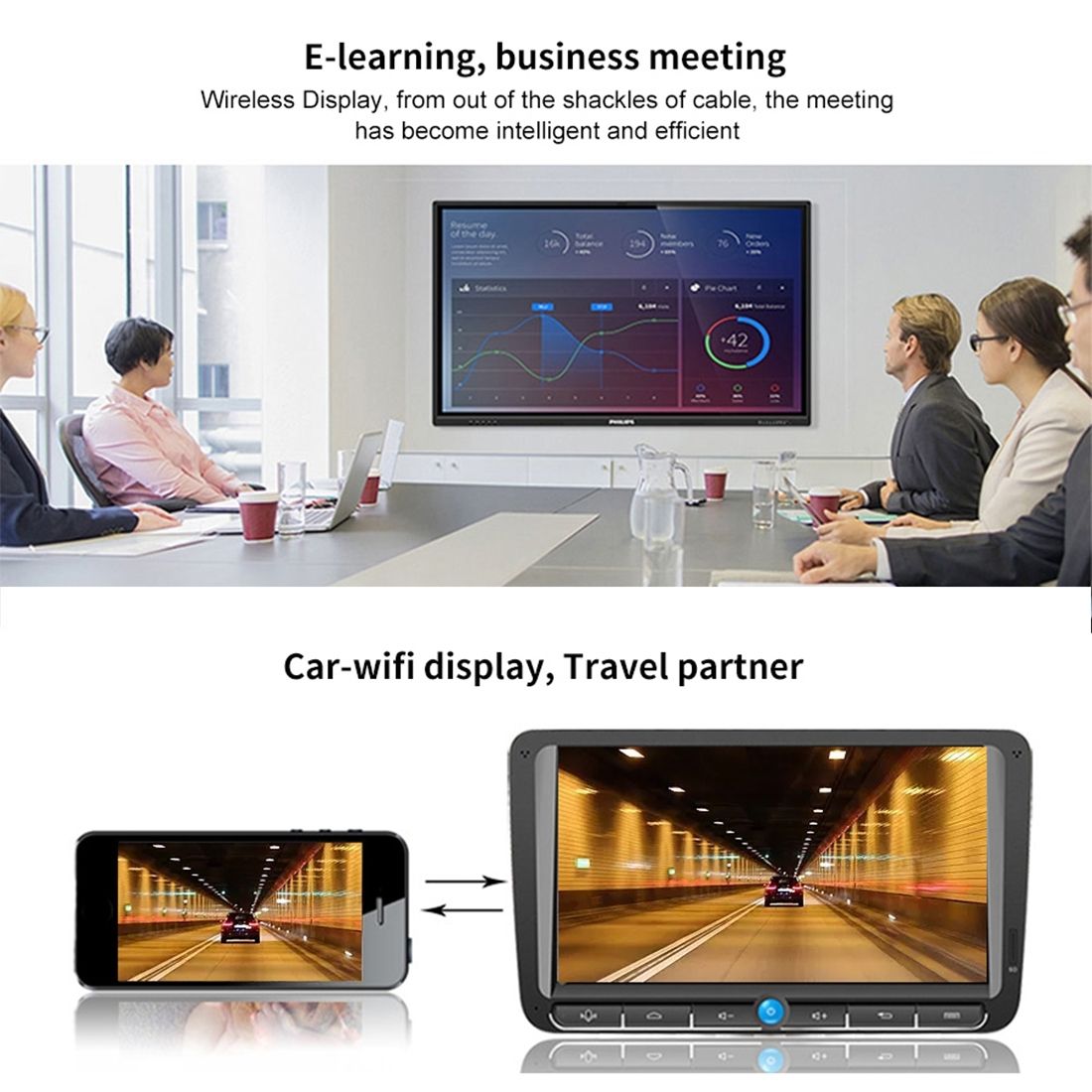 M2 Plus Wireless WiFi Display Dongle Receiver Airplay Miracast DLNA 1080P HDMI TV Stick For IPhone, Samsung, And Other Android Smartphones(Black)