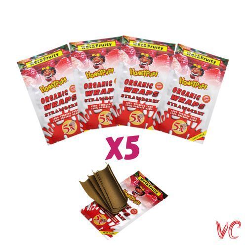 ORGANIC Wraps Rolling Paper Strawberry Flavour 5 Leaves