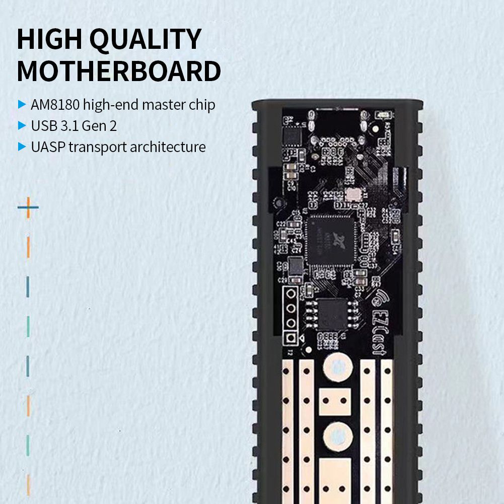 EZCast S8000 GEN2 Hard Drive Enclosure M.2 NVME Portable SSD Enclosure PCI-e To USB 3.1 Applicable To 2230/2242/2260/2280mm