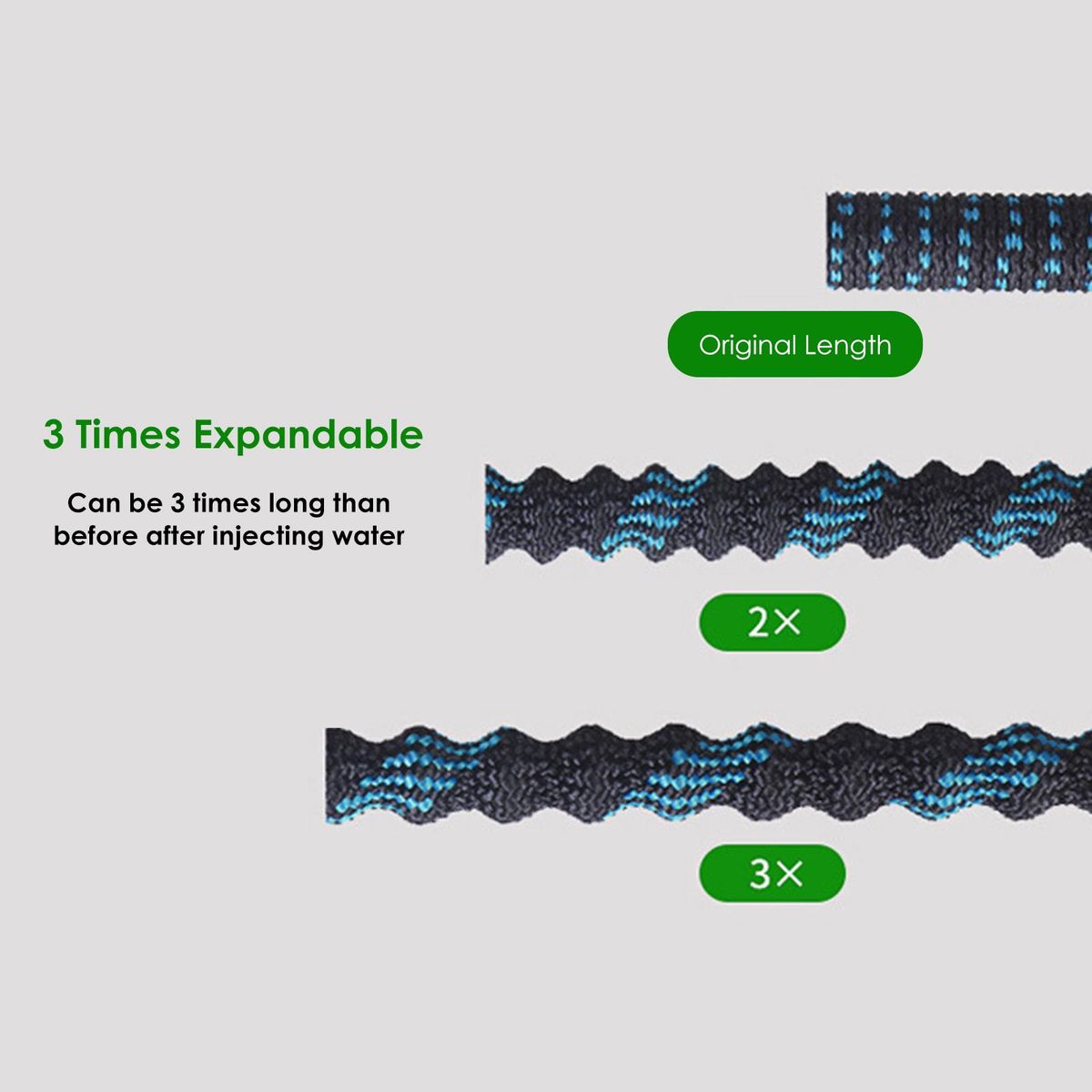 Expandable Garden Hose Multi-Functional Practical Flexible Water Hose with Nozzle Connectors for Floor Washing/Garden Watering/Pet Cleaning