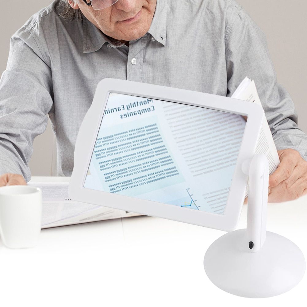LED Screen Magnifier Reading Viewer Magnifying GlBrighter Reading Tools Magnifier For Reading Book Loupe Glass