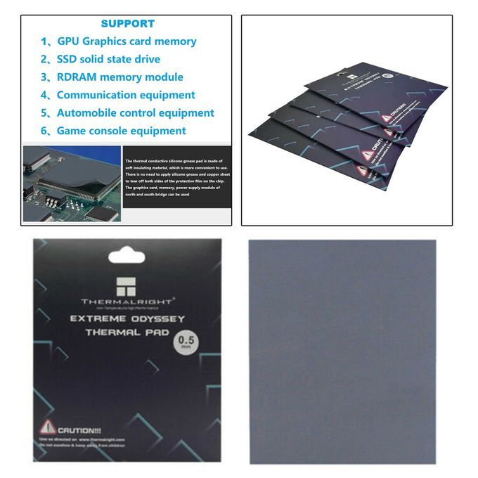 Thermal Pad 12.8 W/mK 120x120mm Heat Resistance Soft 2.0mm Thick