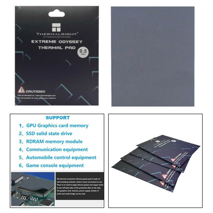 Thermal Pad 12.8 W/mK 120x120mm Heat Resistance Soft 2.0mm Thick