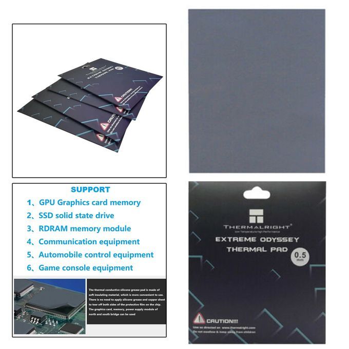 Thermal Pad 12.8 W/mK 120x120mm Heat Resistance Soft 2.0mm Thick