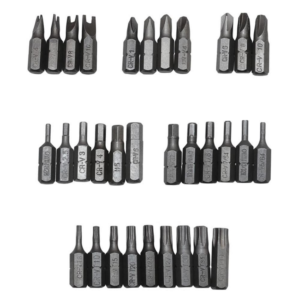 33pcs Screwdriver Bits Set 45 Steel Material Bit Kit with Long Magnetic Connecting Rod and 6.35MM 1/4'' Shank Diameter