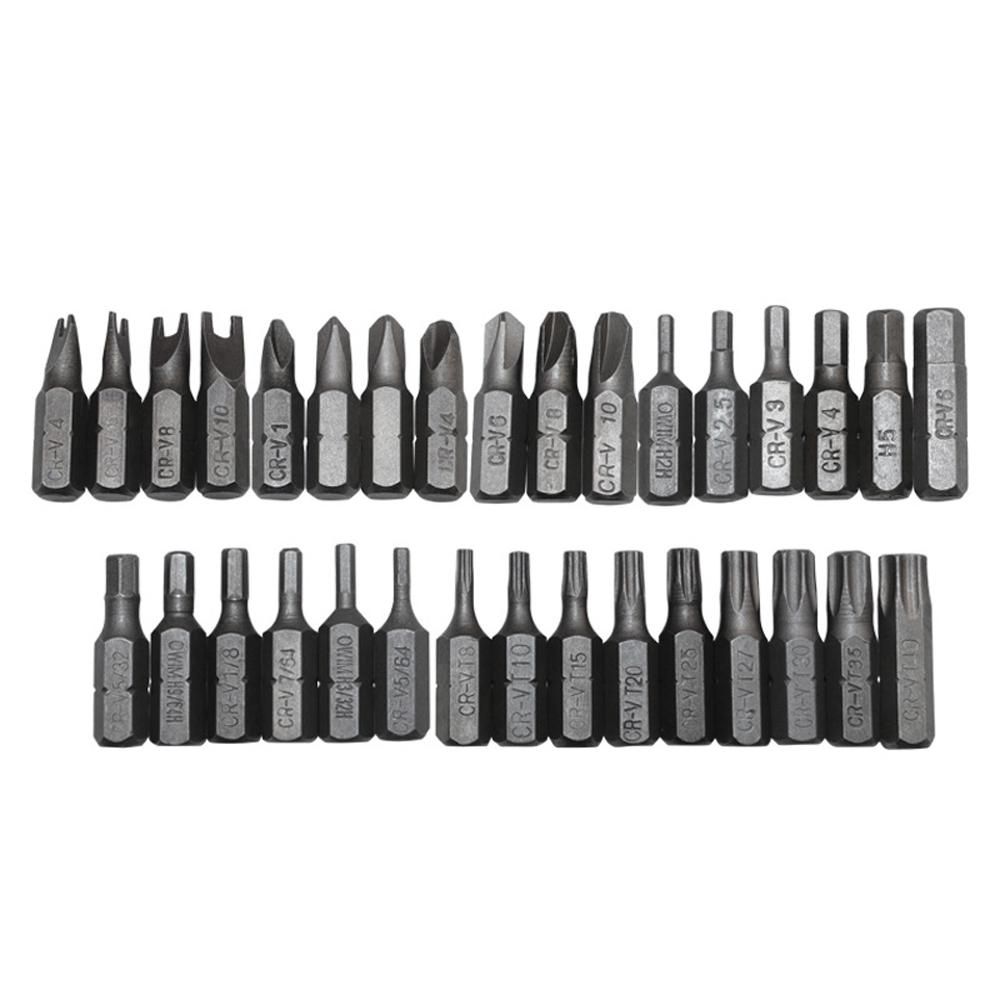 33pcs Screwdriver Bits Set 45 Steel Material Bit Kit with Long Magnetic Connecting Rod and 6.35MM 1/4'' Shank Diameter