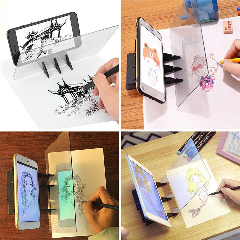 Portable Acrylic Optical Rtist Thin Art Stencil Drawing Projector Waterproof IP65 Tracing Table Board With 5Pcs Bracket Holder Stand Kit