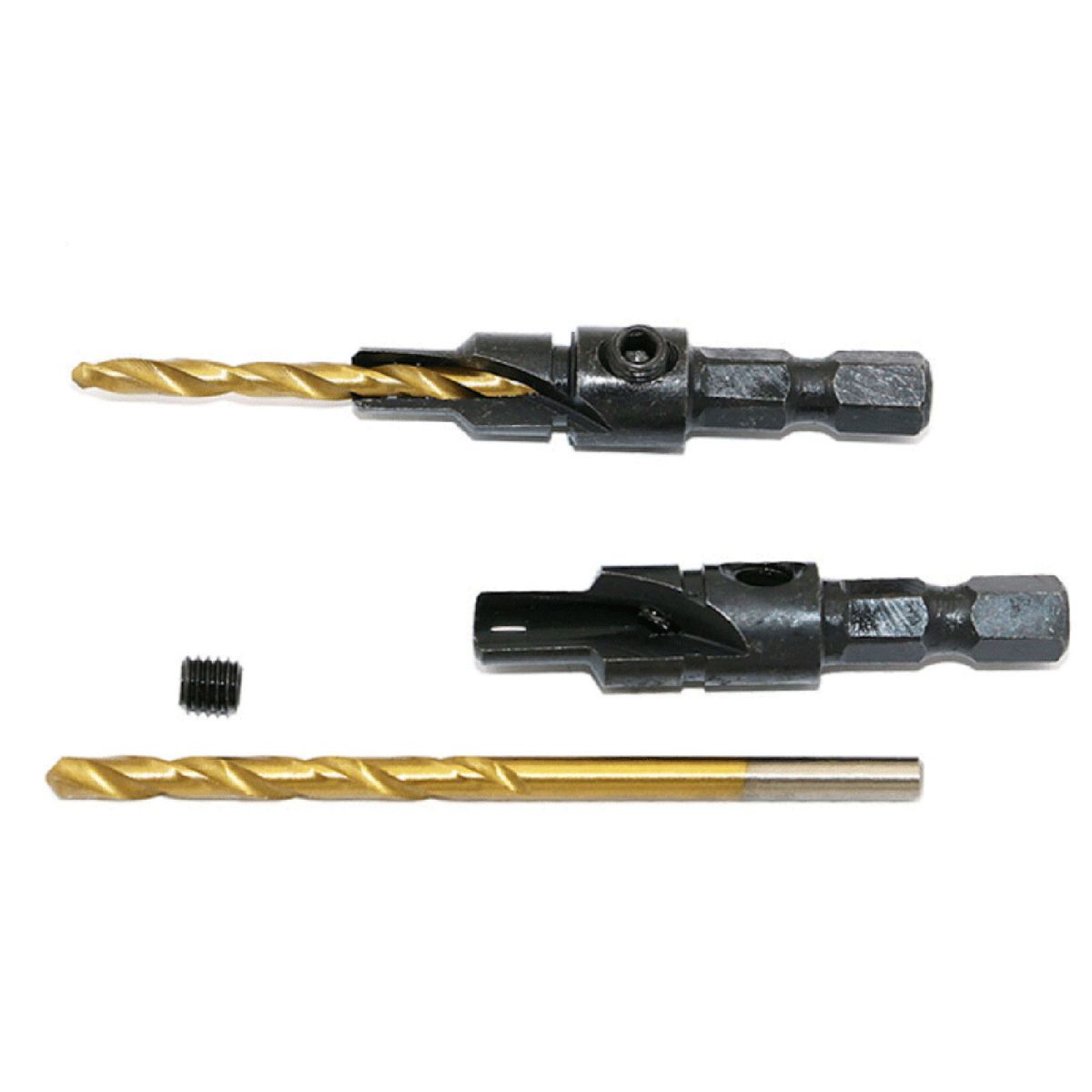 5Pcs Countersink Drill Bits 1/4 Inch Hex Shank + 1Pc Hex Key