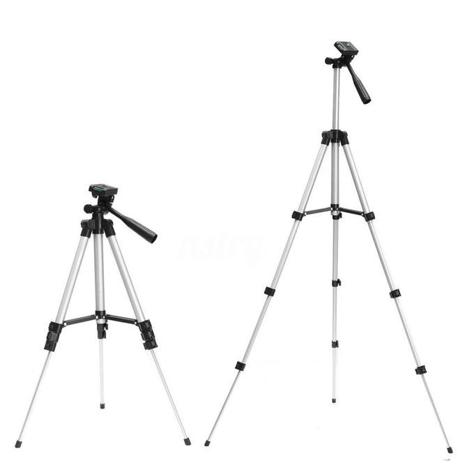 Foldable Alloy Camera Tripod Stand Mount Phone Holder-Silver