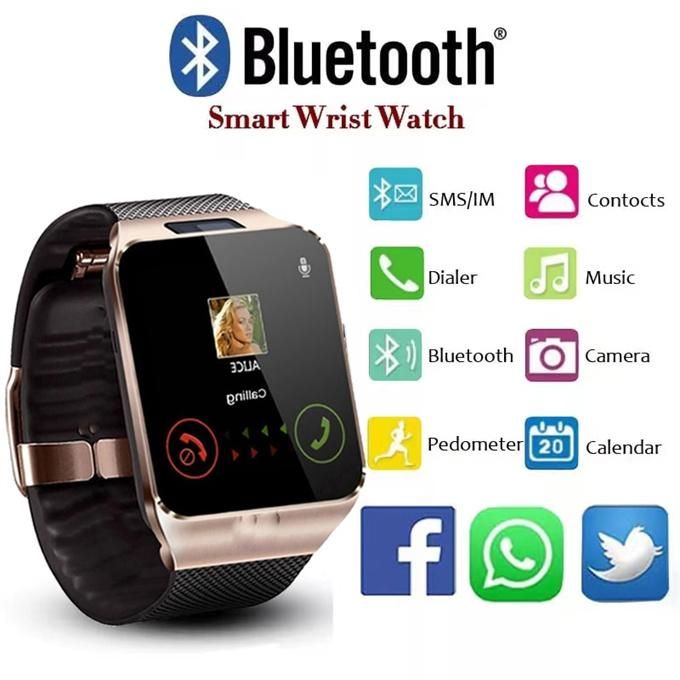 Women's Gold Smart Watch DZ09 Bluetooth Health Watch