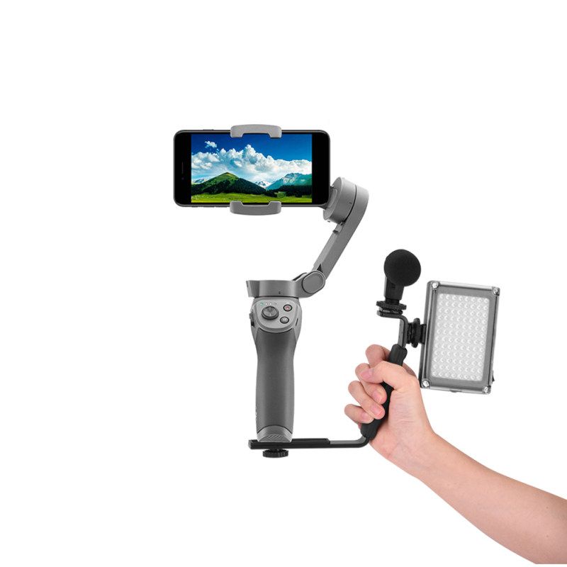 Handheld L-Shape Handle Mount Gimbal Grip Bracket For-Black