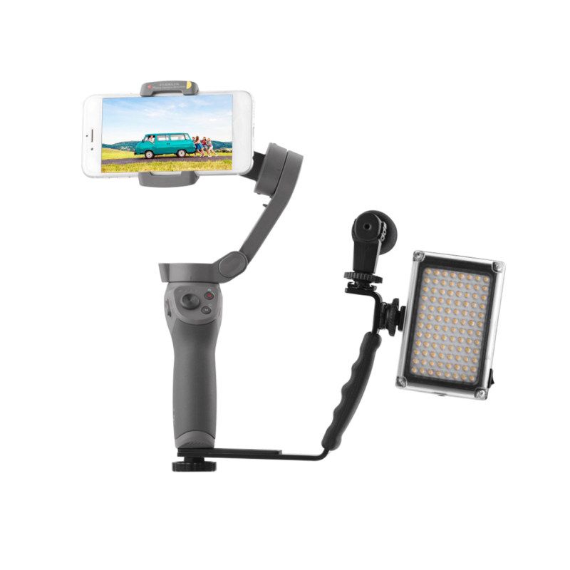 Handheld L-Shape Handle Mount Gimbal Grip Bracket For-Black