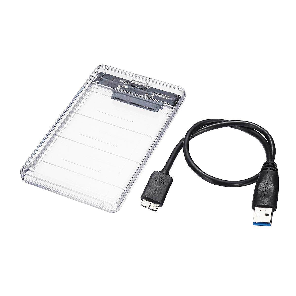 USB 3.0 Transparent 2.5" Hard Disk Drive Enclosure Box Case For SATA SSD HDD