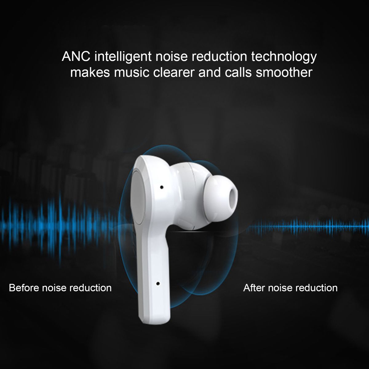 T1 ANC Active Noise Reduction Earphone TWS Earbuds Bluetooth