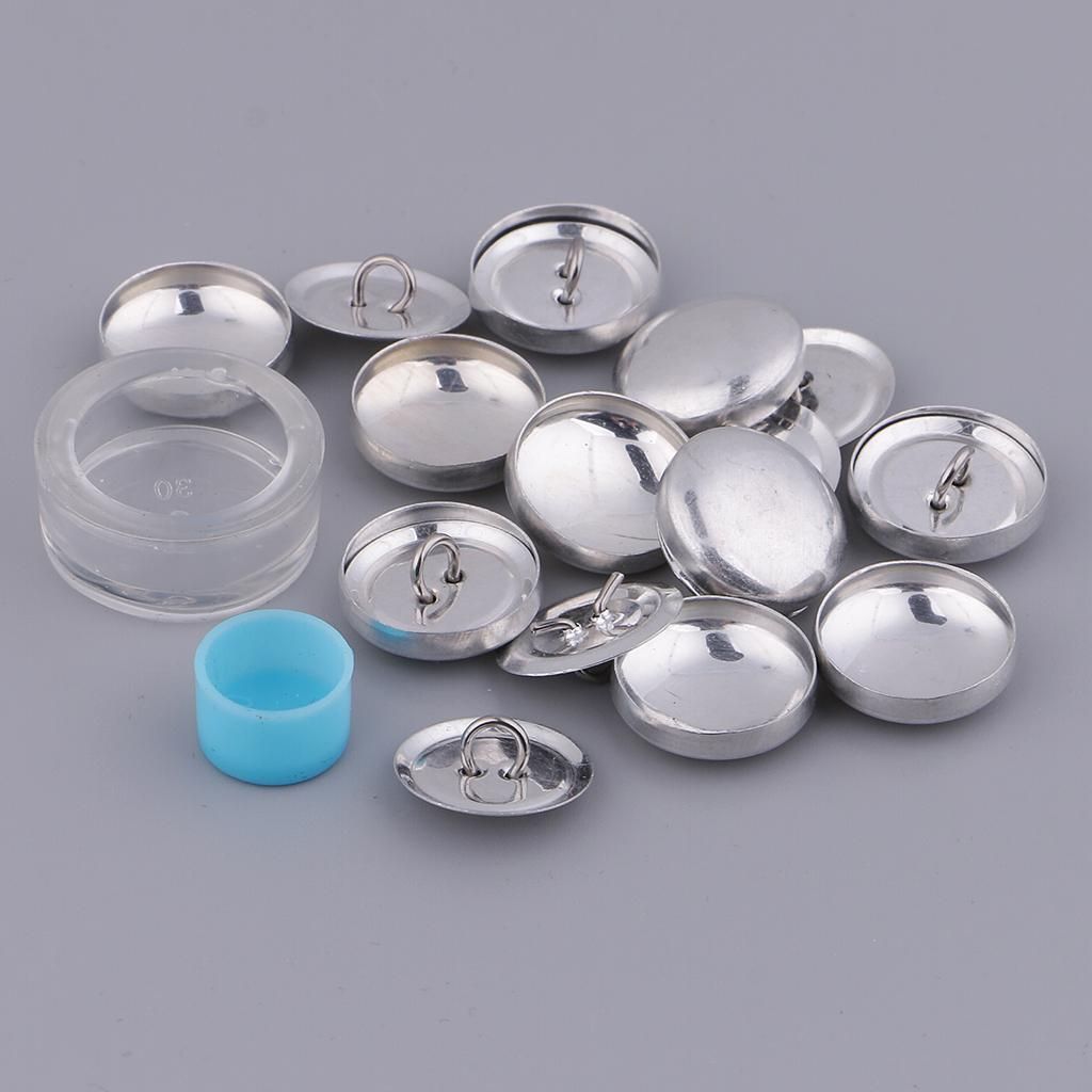10pcs DIY Bag Buckle Press Cover Button Cloth Base Semi 20mm 2