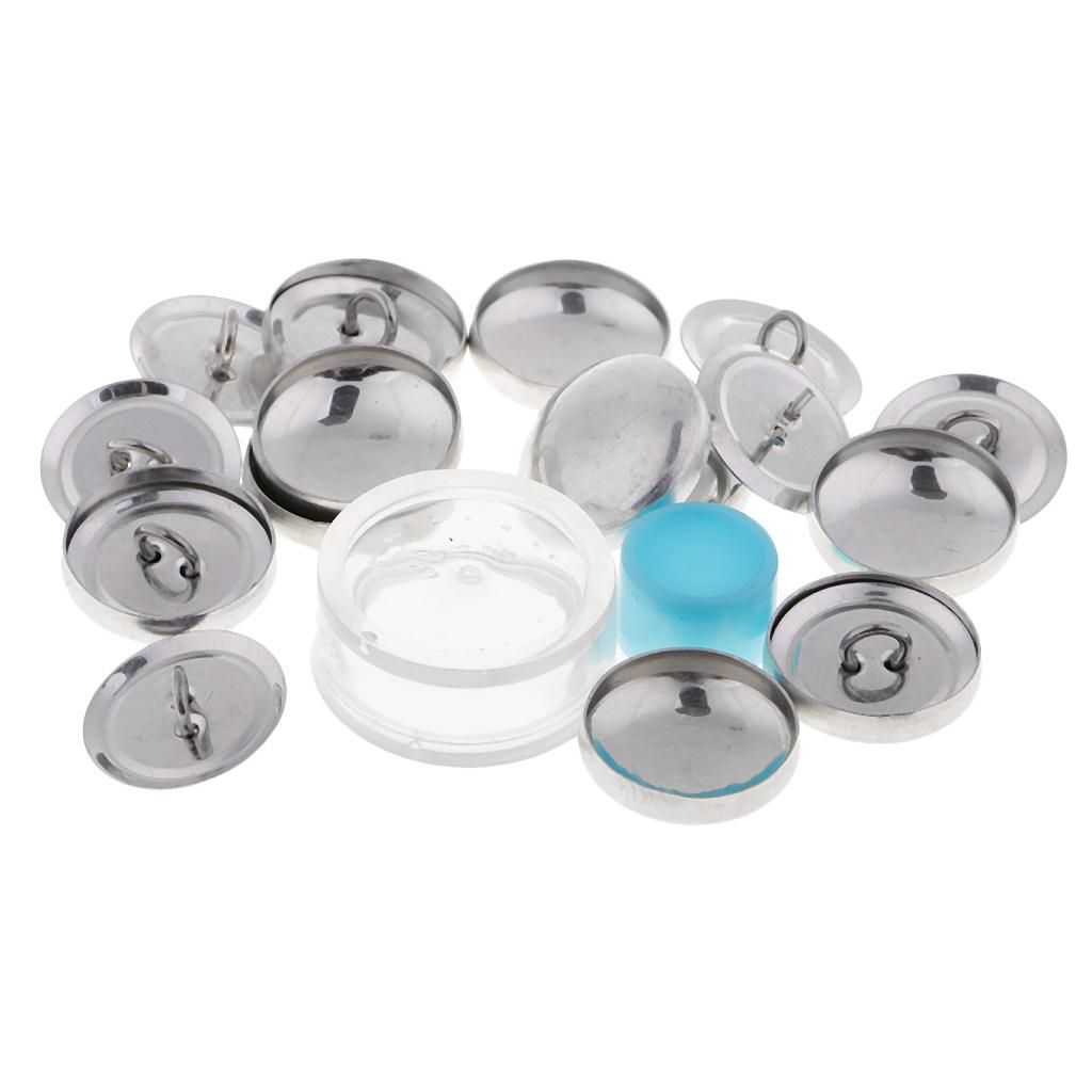 10pcs DIY Bag Buckle Press Cover Button Cloth Base Semi 20mm 2
