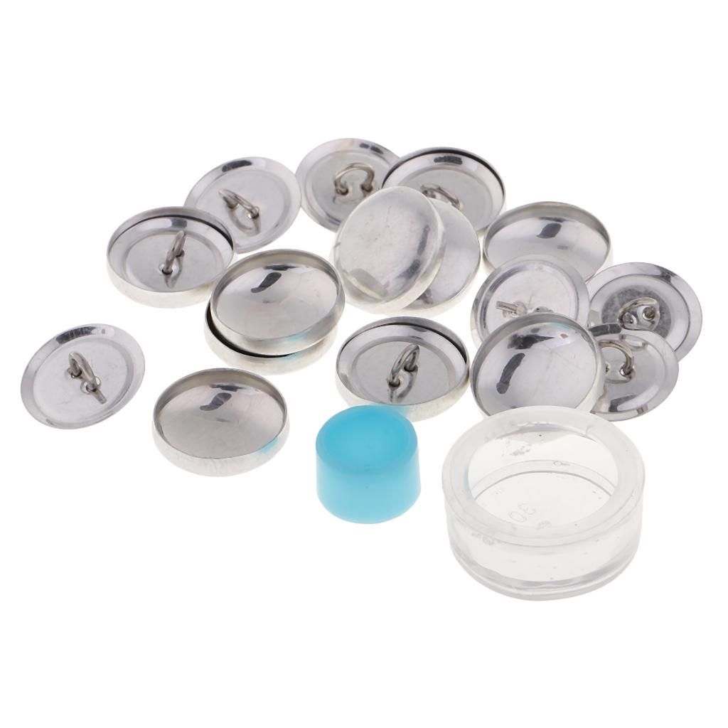 10pcs DIY Bag Buckle Press Cover Button Cloth Base Semi 20mm 2