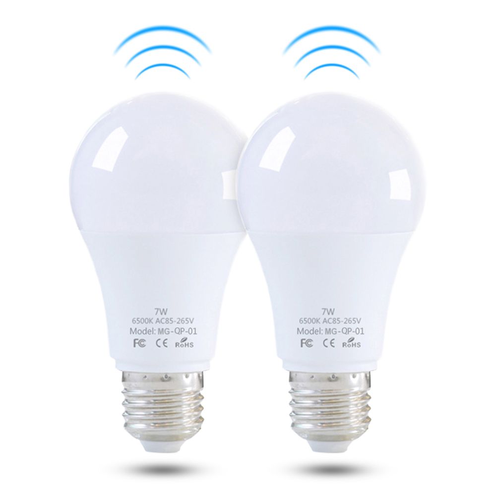 2PCS E27 7W LED Light Bulb With Motion Sensor