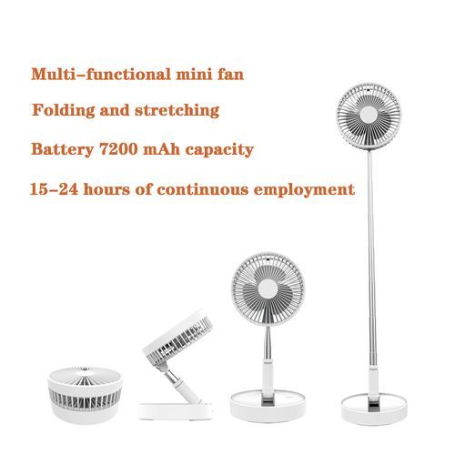 Telescopic Rechargeable Fan With Extra Battery Life