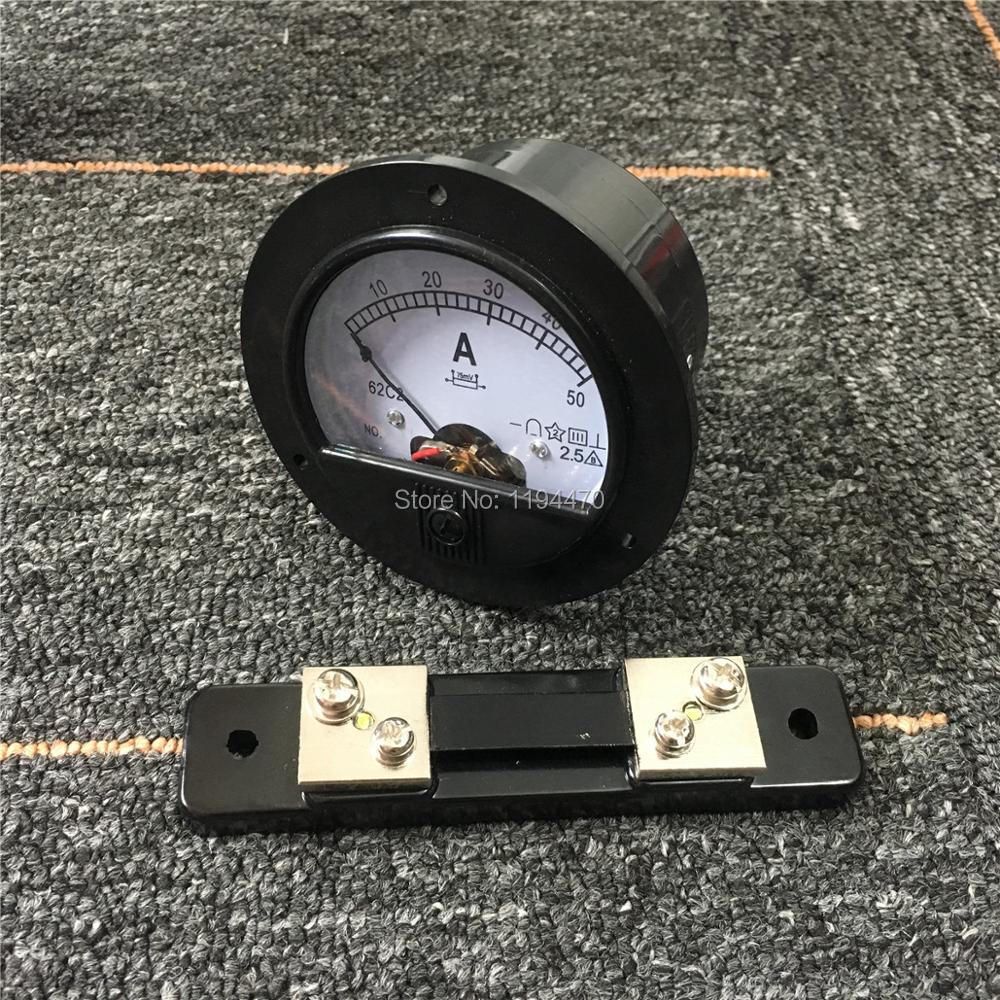 1pcs 62c2 Dc 50a Round Analog Amp Panel Meter Curr